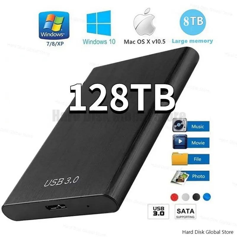

Портативный высокоскоростной внешний жесткий диск 128 ТБ, 1 ТБ, USB 3,0, 8 ТБ, 16 Тб
