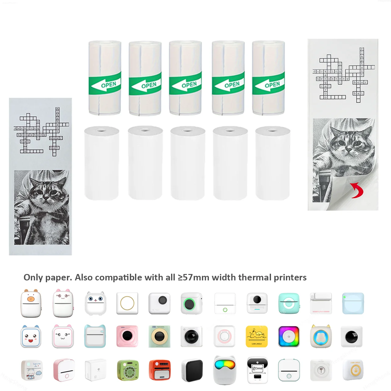 Мини-принтер бумага для термонаклеек карманного термопринтера печати без чернил