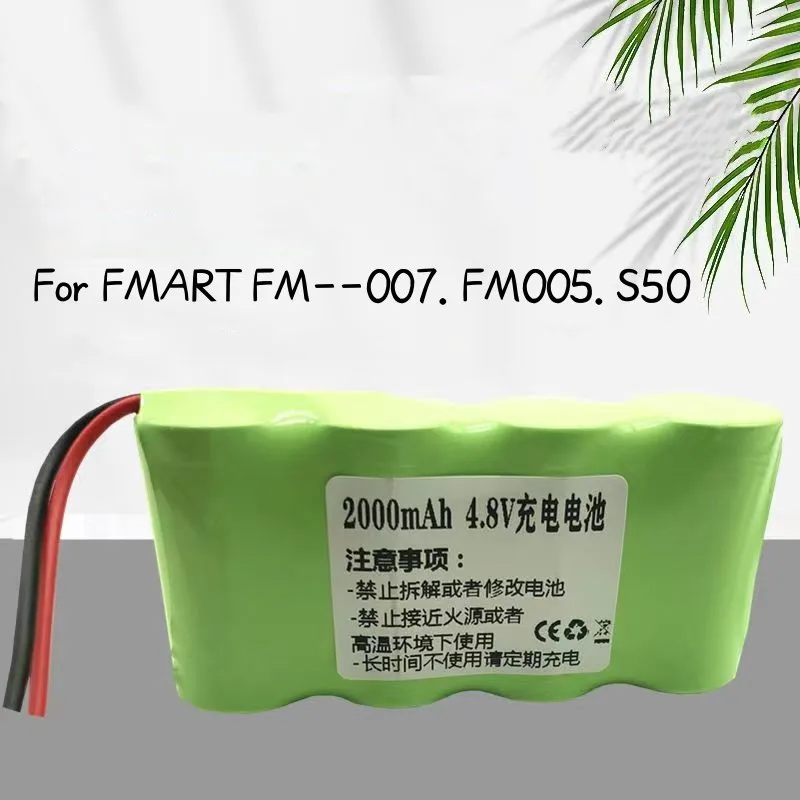 

2023 Upgrade 4000mAh4.8V for FMART FM007 FM005 S50 Handheld wireless vacuum cleaner NI-MH battery