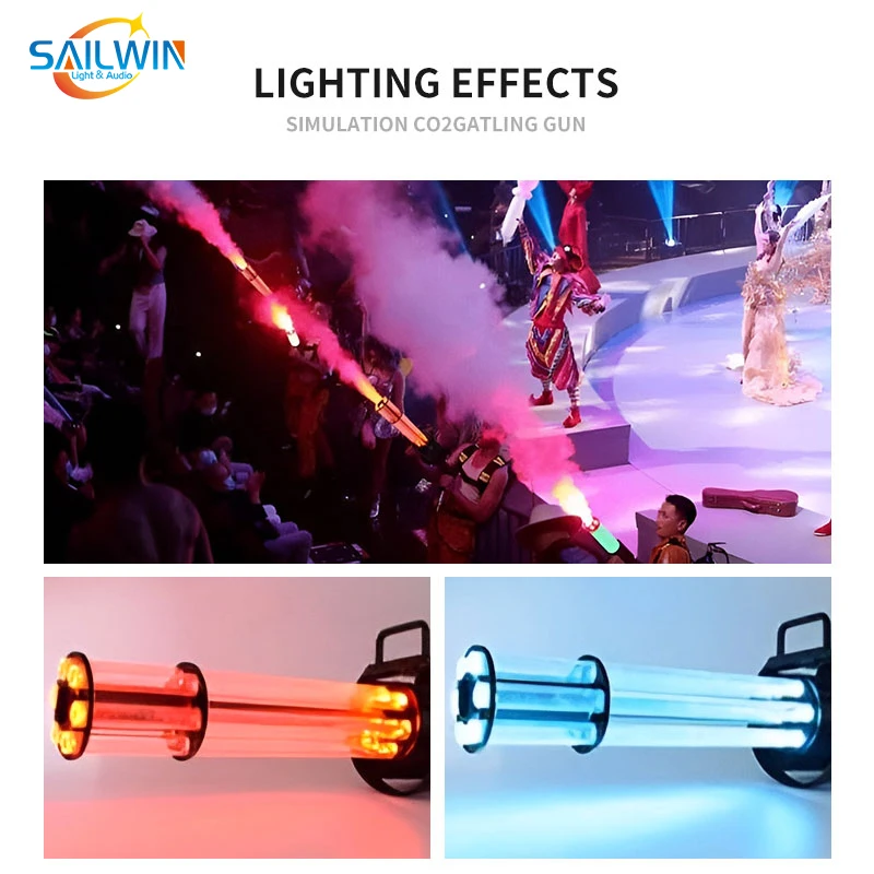 Sailwin Co2 Jet Machine Ручные реактивные пистолеты LED GATLING Gun Дымовая туманная машина для
