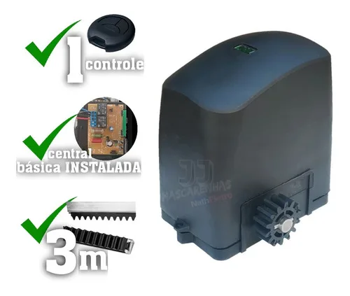 

Motor Portão Kit Completo Kit Deslizante Rcg 300kg 1/5 3m 1C