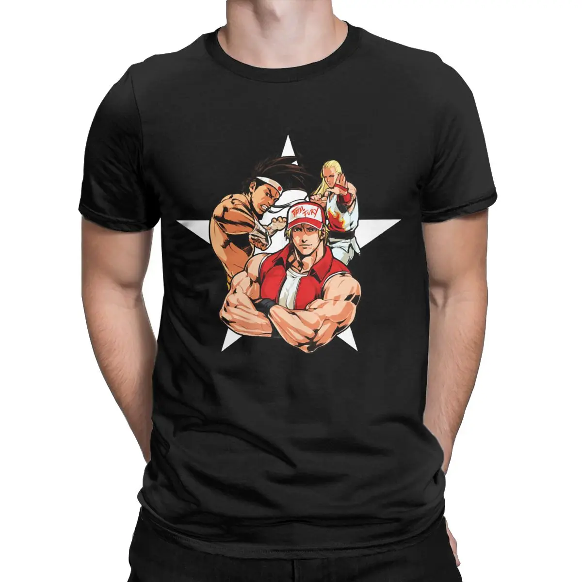 

Men T-Shirts Terrys Team King Of Fighters Funny 100% Cotton Tees Short Sleeve T Shirt Round Neck Tops Graphic
