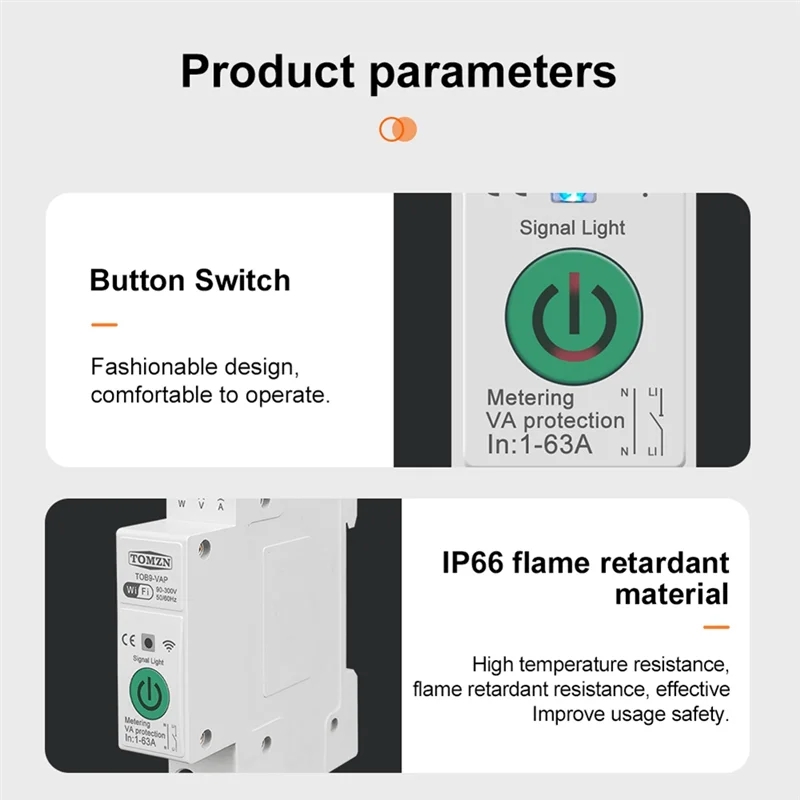 TOMZN 63A Tuya WiFi MCB автоматический выключатель защита от перегрузки по току и