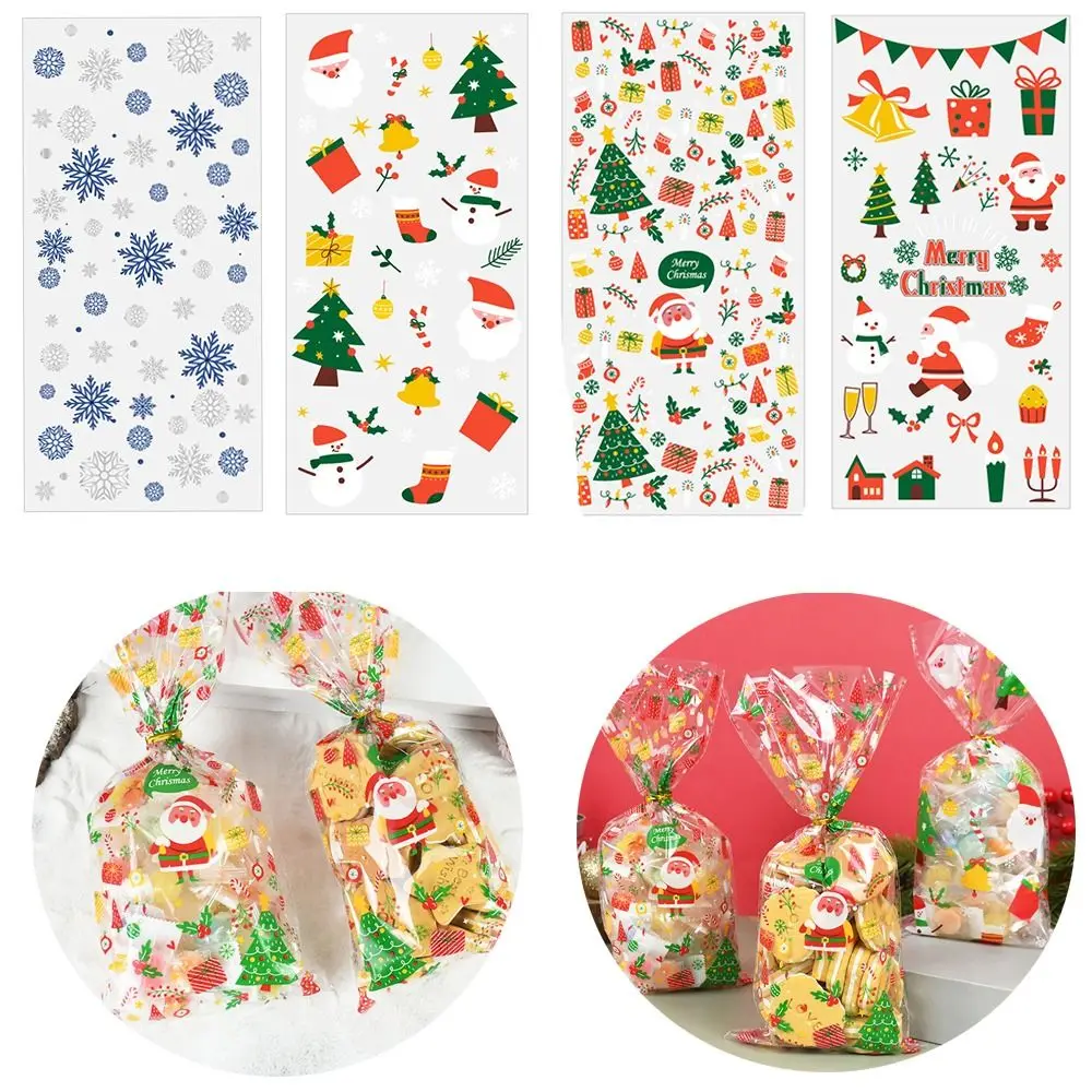 

Transparent Xmas Supplies Snowman Cellophane Candy Treat Bag Christmas Candy Bags Baking Packaging Cookies Storage Bag