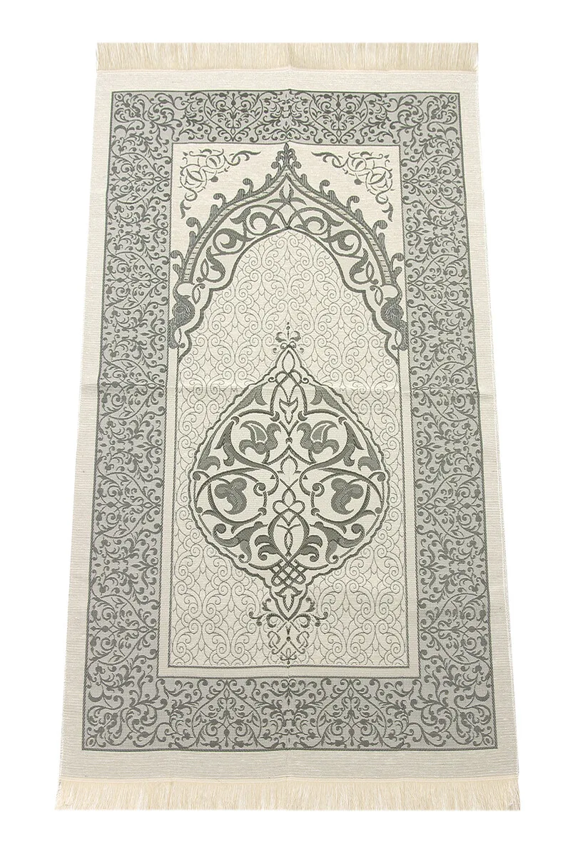 

IQRAH Luxury Light Color Ottoman Taffeta Prayer Rug-0210 Gray