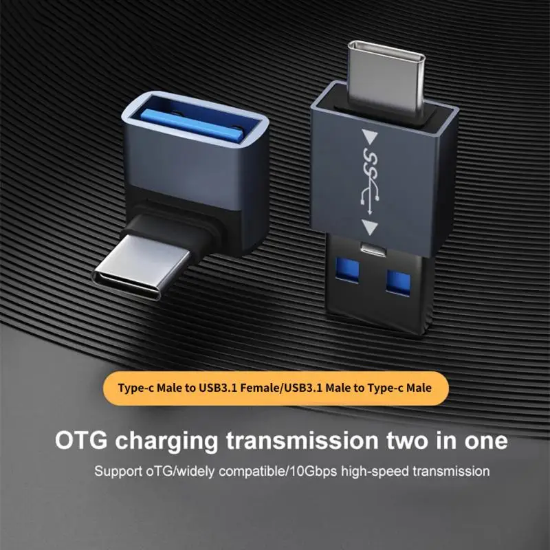 

2/4/6PCS Otg Adapter Data Adapter Female Adapter Fast Charging Charger Converter 90 Degree Elbow Universal Usb 3.1 To Type-c