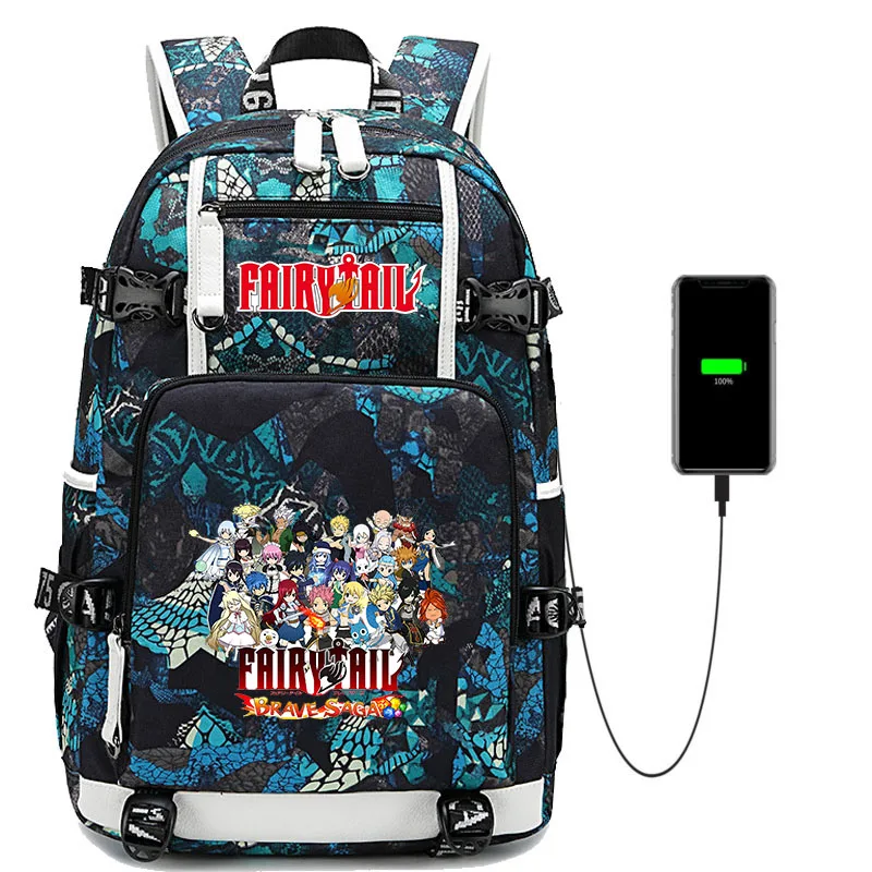 

Fairy Tail Children's Backpack Travel Bag Boys and Girls Bag Cartoon Printed School Bag Teen Student School Bag Leisure Bag