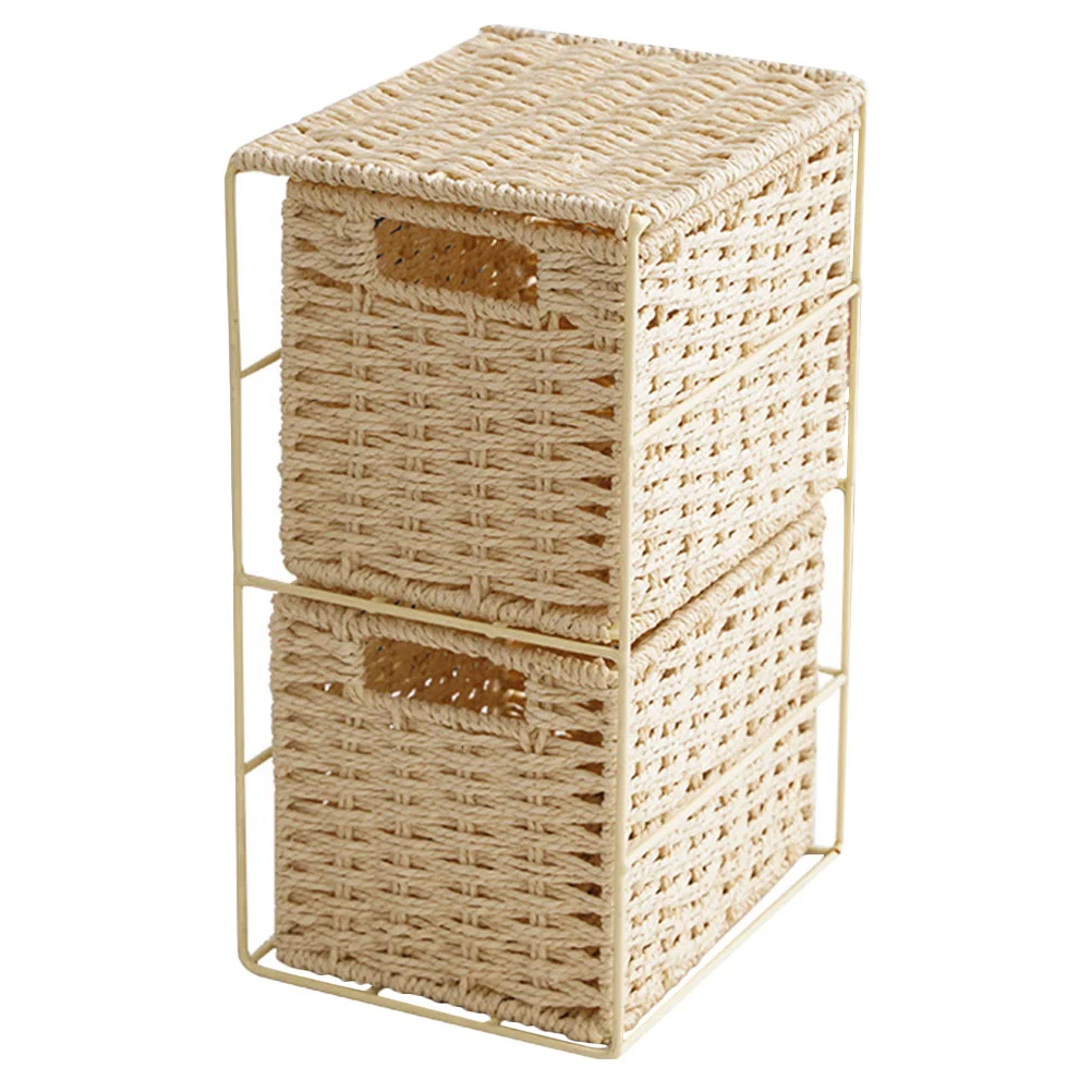 

Basket Storage Drawer Organizer Woven Sundries Wicker Pantry Small Drawers Bin Container Type Tabletopsliding Kitchen Fruit Home