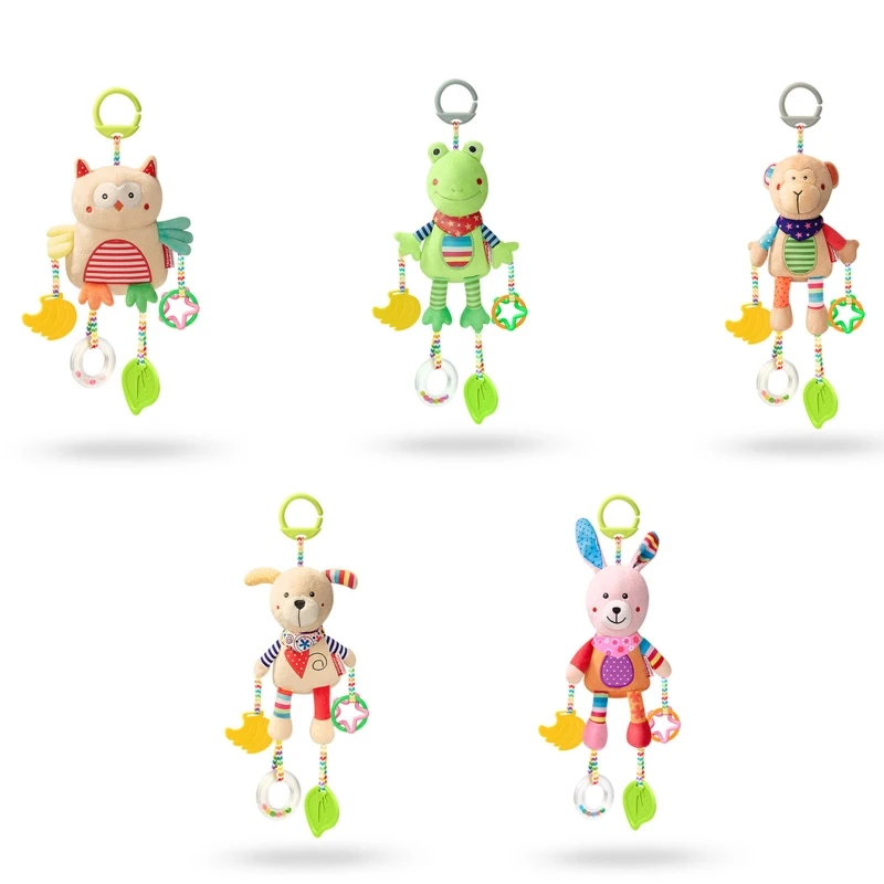 

Y3NF Soft Hanging Rattle Crinkle Squeaky Toy Baby Toy Animal Plush Stroller Infant Car Bed Crib Toy Travel Hanging Wind Chime