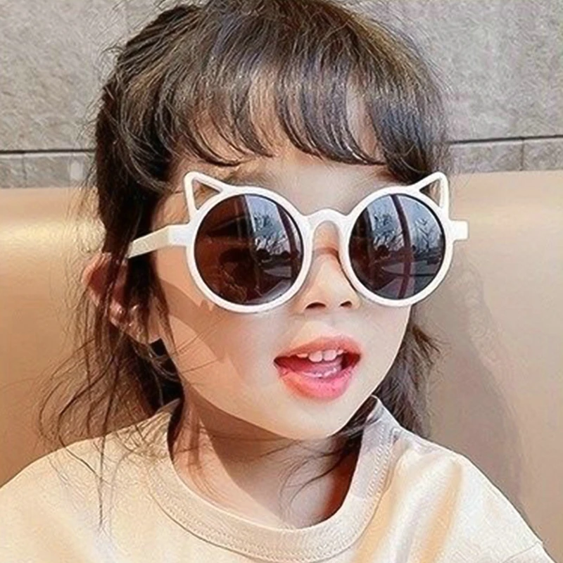 

Children Cute Cats Cartoon Bear Sunglasses Boys Girls Summer Round Sunglasses Baby UV Protection Classic Eyewear Sunglasses