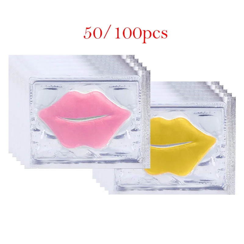 

50/100pcs Crystal Collagen Lip Patches Moisturizing Anti-wrinkle Nourishing Lip Mask Lips Care Masks Lips Plumper Gel Pads