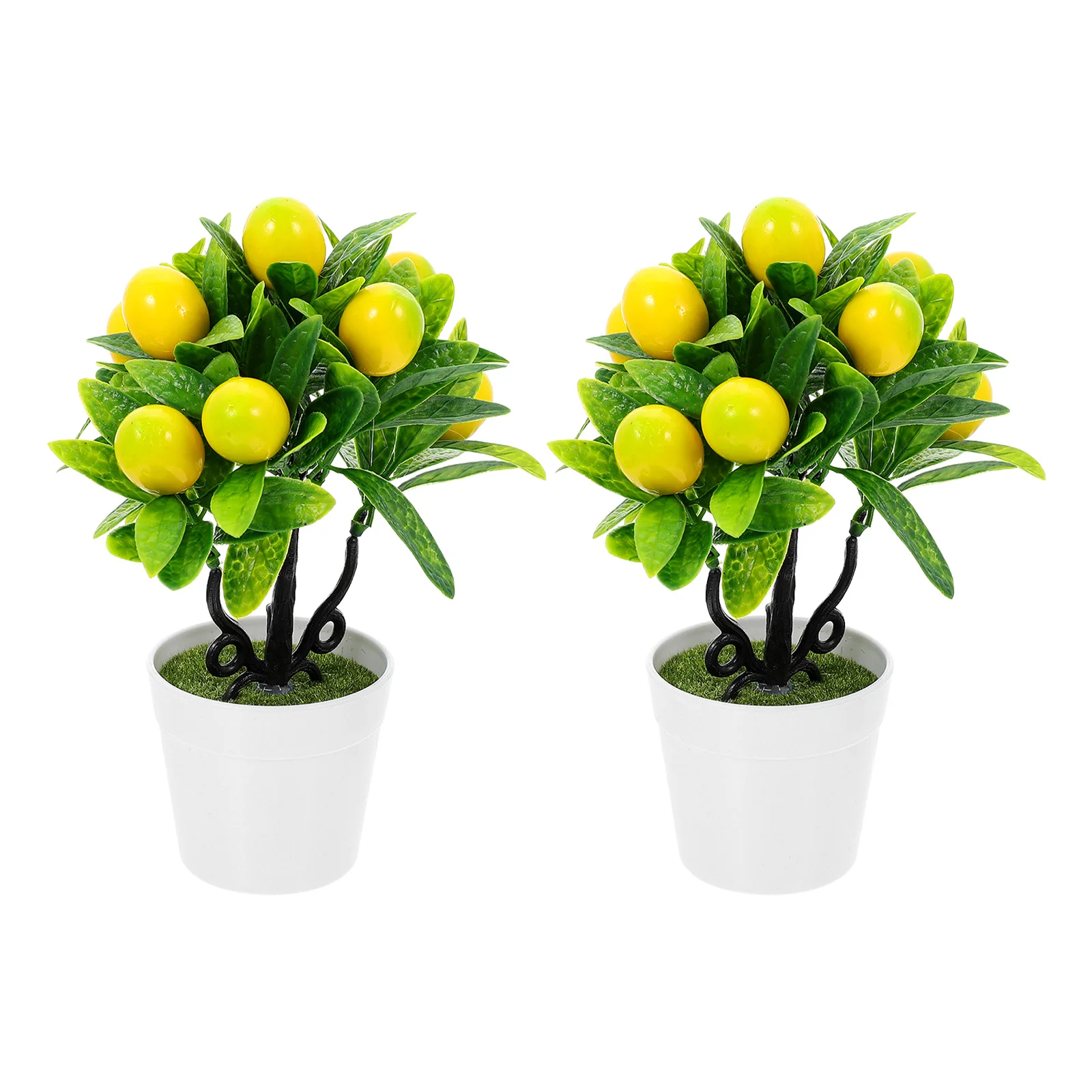

Faux Lemon Potted Desktop Adornments Simulation Bonsais Fake Tree Decors Artificial Fruit Trees