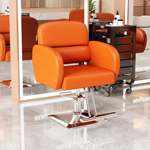 Вращающиеся парикмахерские кресла, парикмахерское кресло, эргономичное металлическое удобное кресло для стилистов, профессиональное кресло для парикмахерской