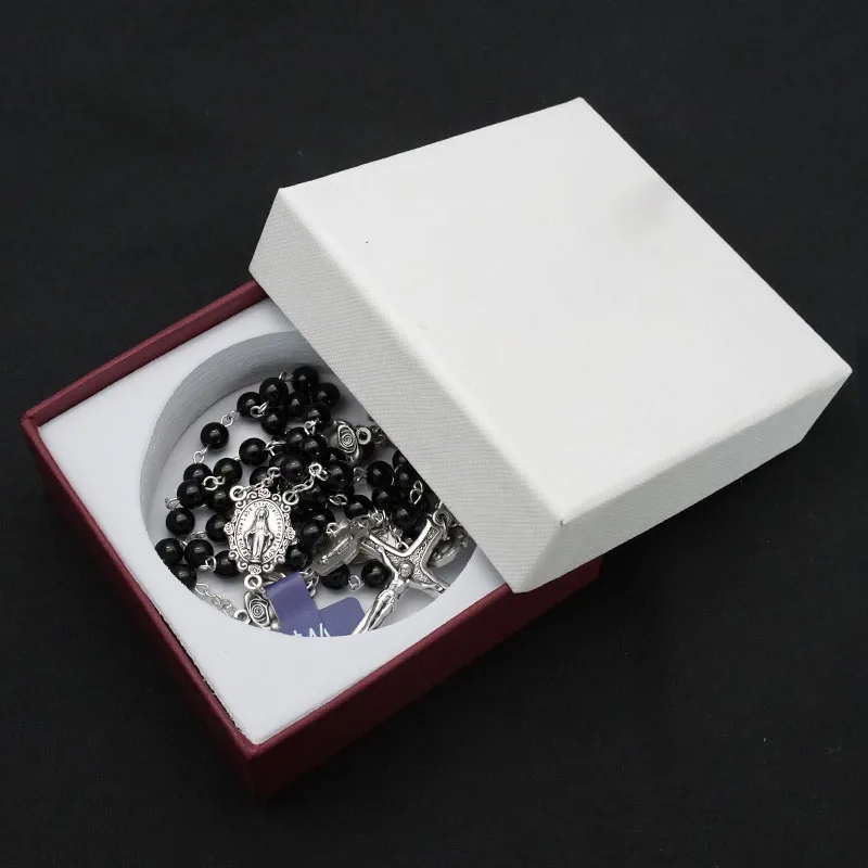 Ожерелье с подвеской-крестом из натурального агата для женщин и мужчин