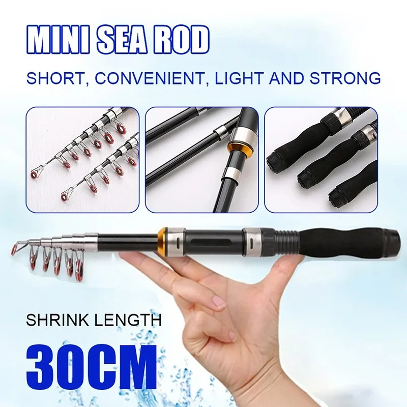 

1.0M-2.3M Glass Fiber Telescopic Fishing Rod,Ultralight Spinning Rods,Mini Short Section Sea Pole,Portable Fishing Equipment