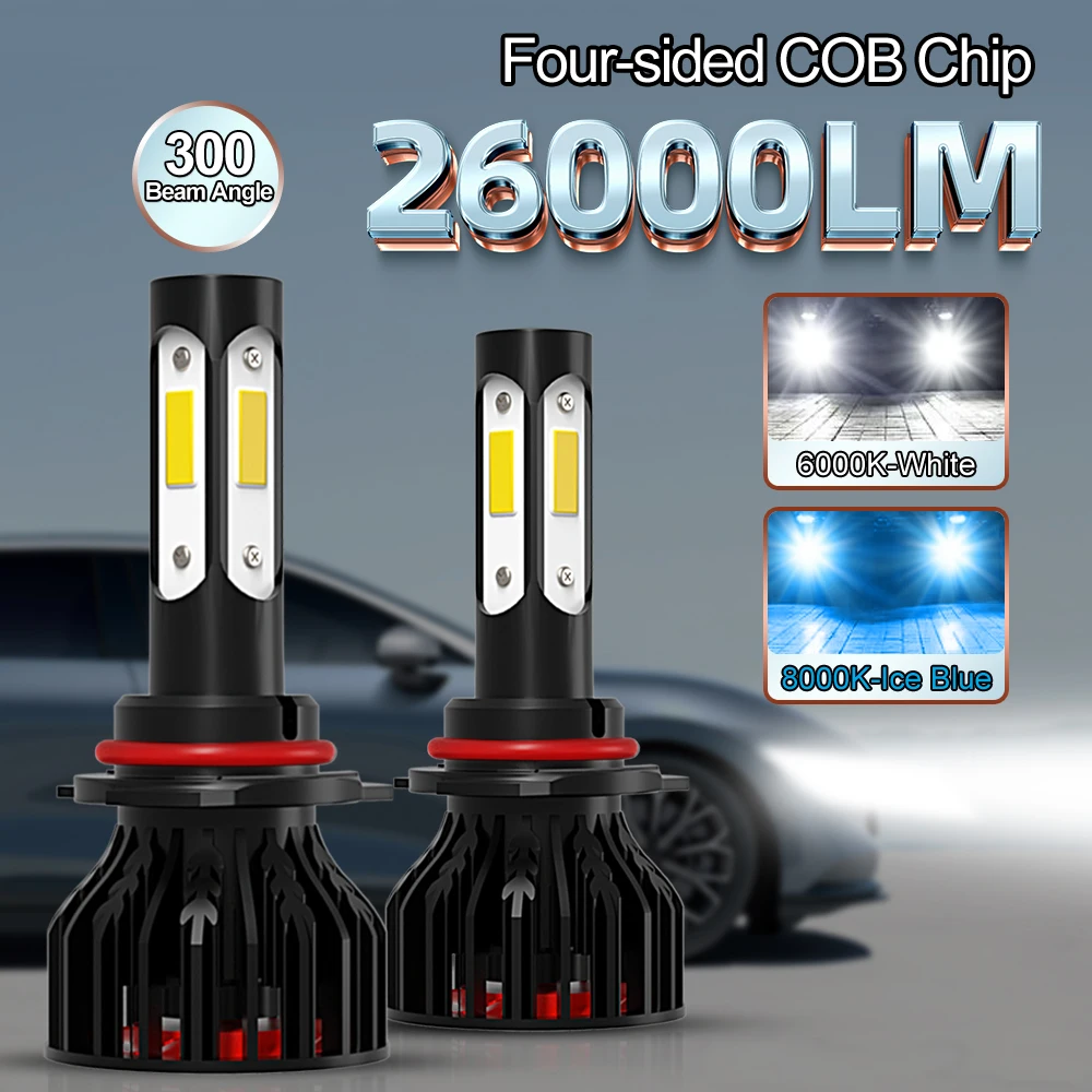 

2 Упаковки, 4-позиционные 9005/HB3 9006/HB4 H4 H7 H11 H13, Светодиодные Лампы Для Автомобильных Фар, 6000K, Белый, 8000K