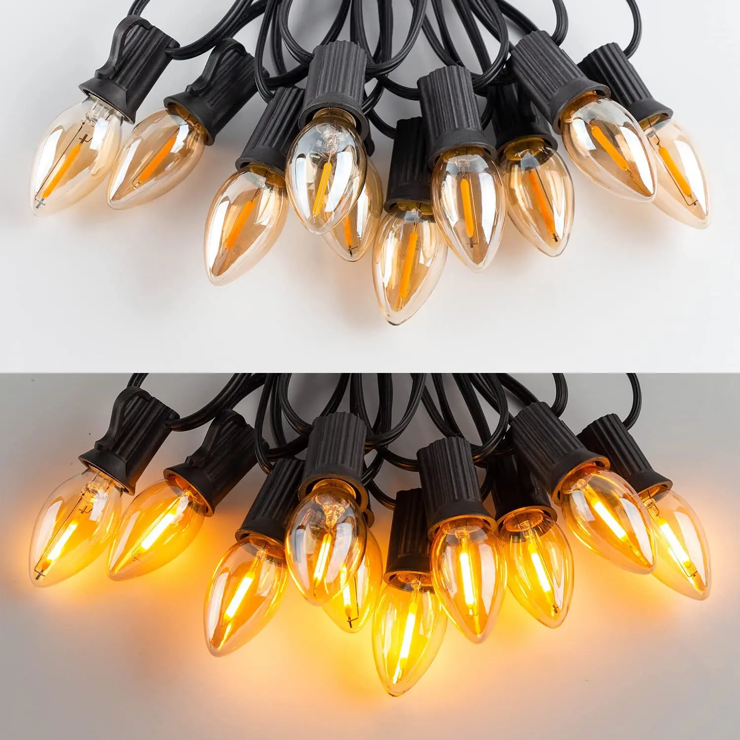 GANRILAND Светодиодные гирлянды C7 теплый белый свет