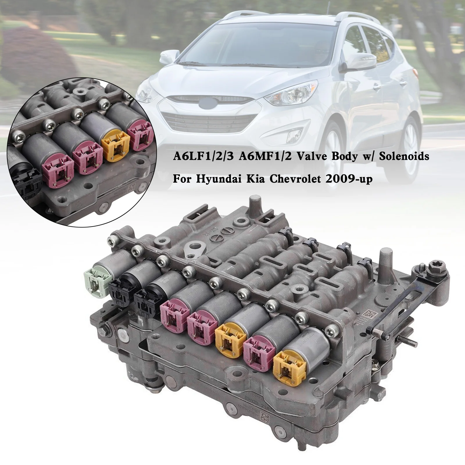 

Areyourshop A6LF1/2/3 A6MF1/2 Valve Body w/ Solenoids for Hyundai Kia Chevrolet 2009-up