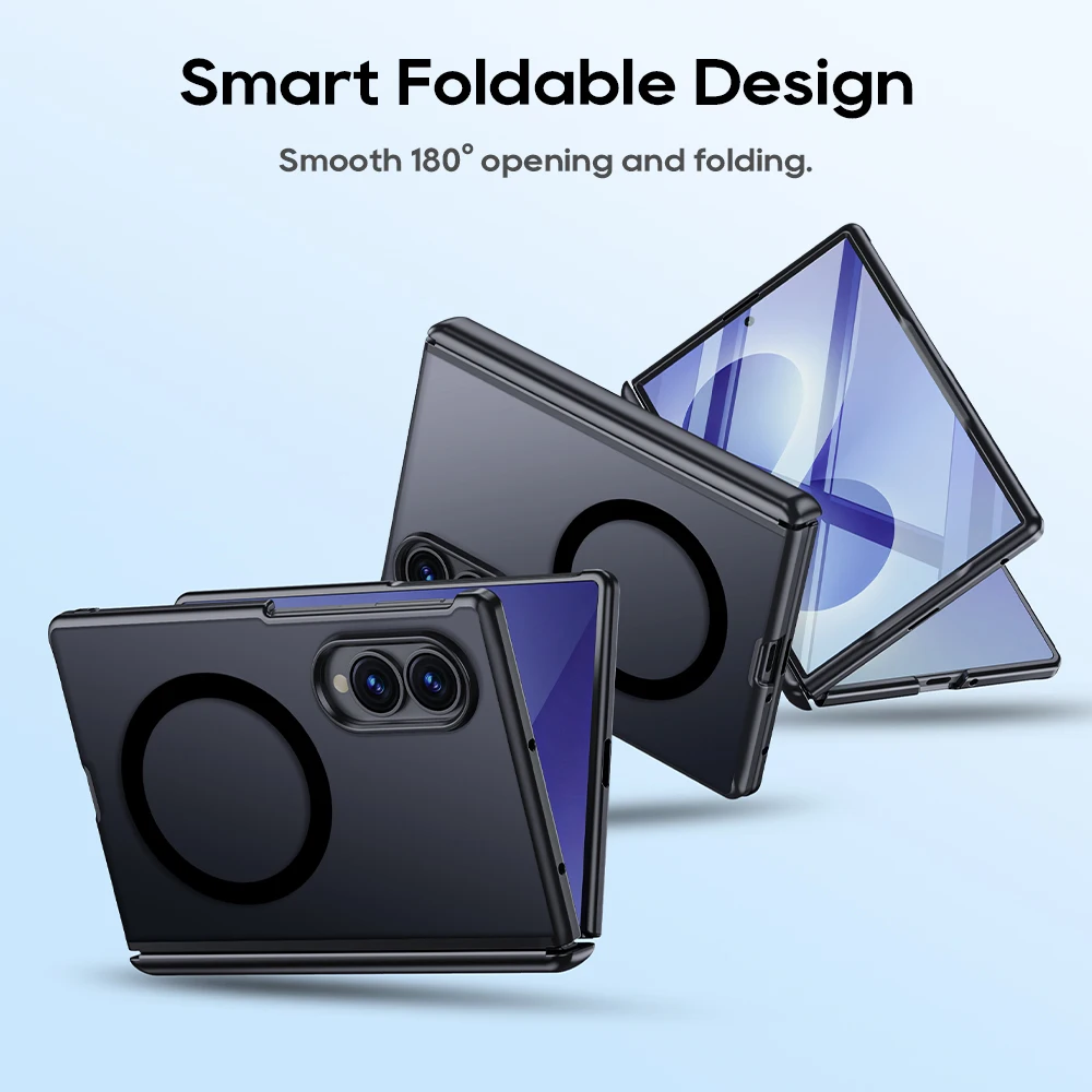Фото Матовый магнитный чехол-пленка с эффектом кожи для Samsung Z Fold 8, ударопрочный, совместимый с MagSafe, износостойкий №2