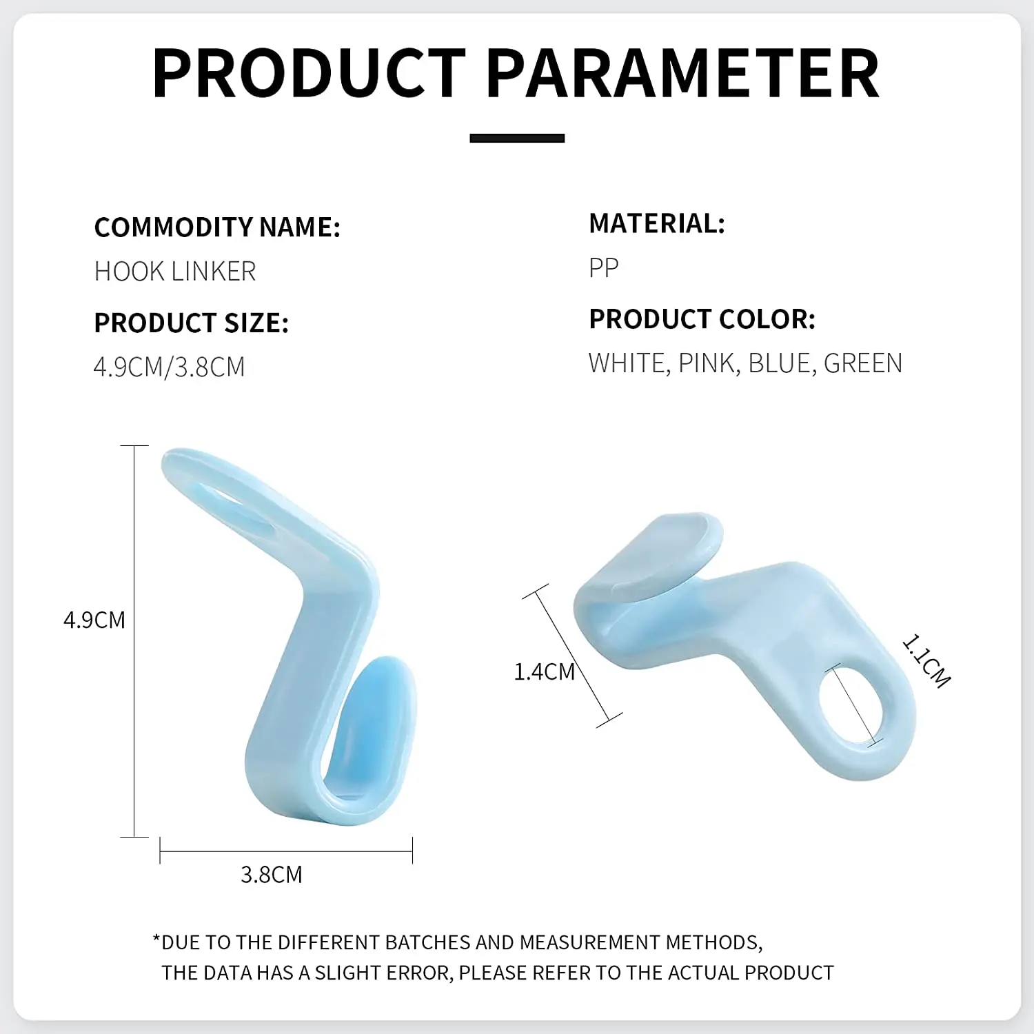 Коннекторы для вешалок одежды, 100 штук, с увеличенной нагрузкой до 30 фунтов, используемые для организации пространства в гардеробных комнатах.