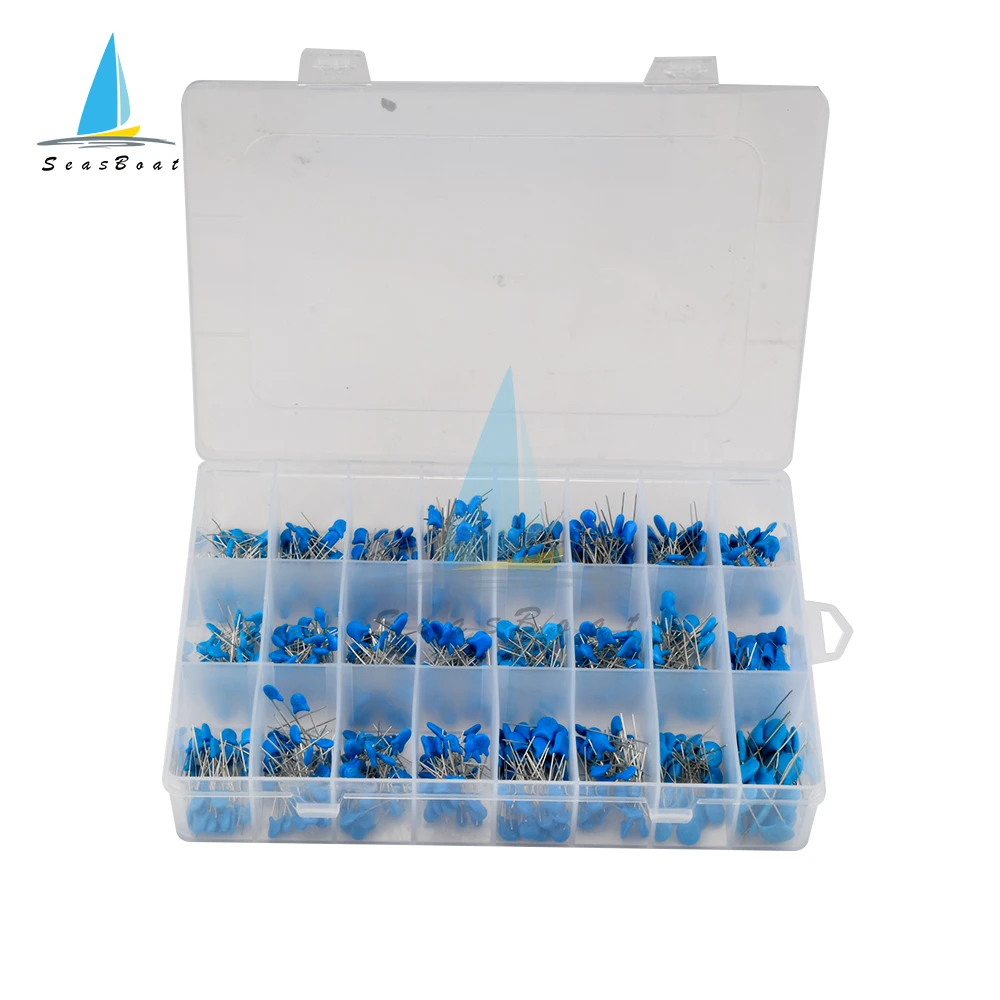 

700Pcs/Lot 10PF-821PF 1000V 1KV 24Values Ceramic Capacitor Assortment Kit Set and Storage Box Diy Electronic