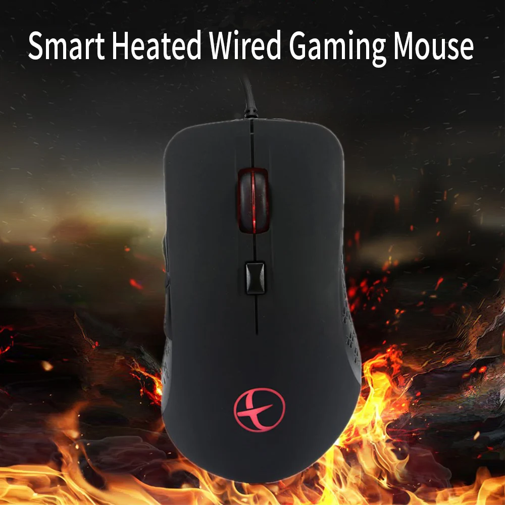 

Heated Wired Gaming Mouse Ergonomic 2400 DPI 5 Million Keystrokes USB Mice Warmer Heated Mouse for Windows PC Games Office Home