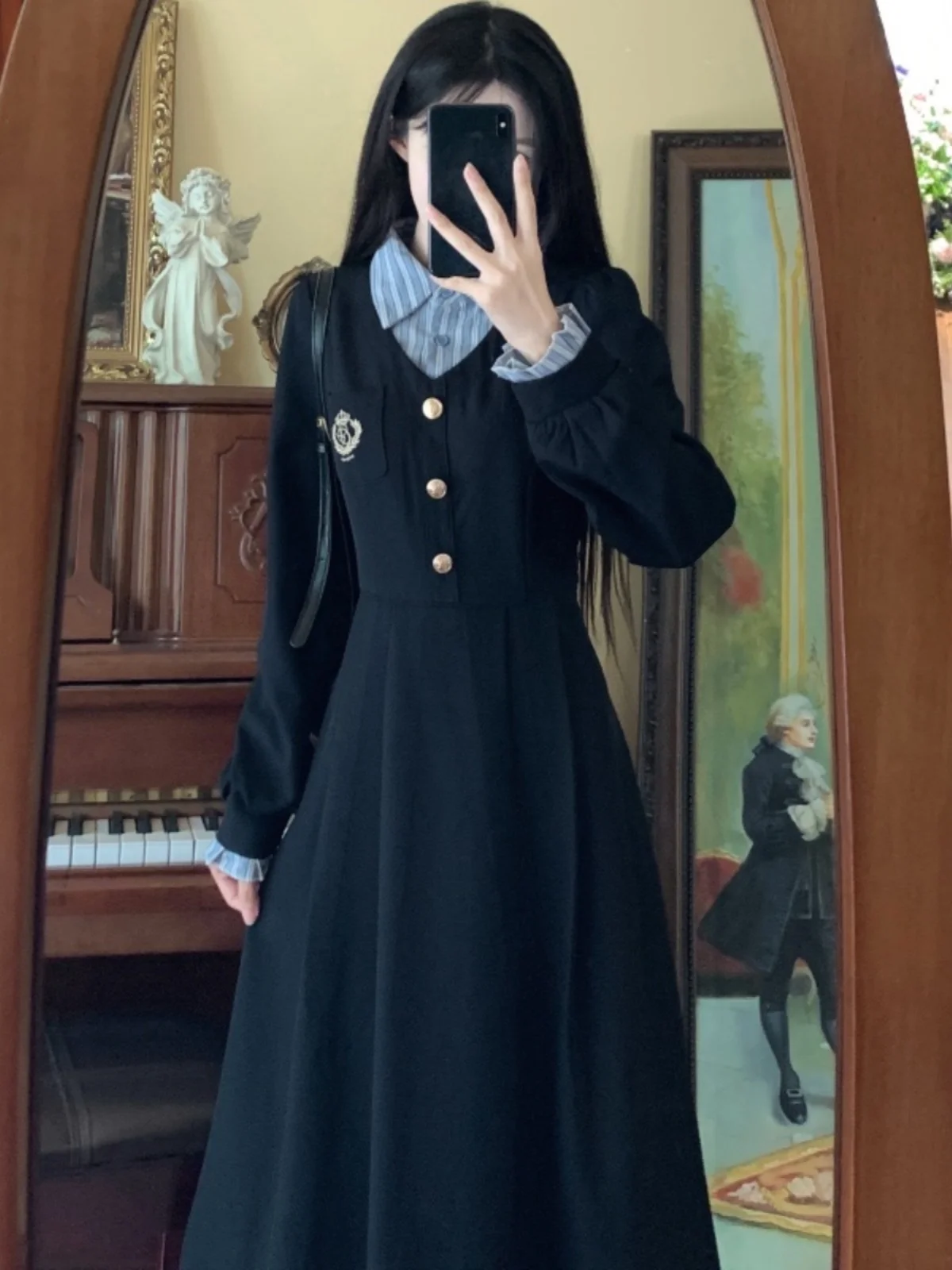 Американская винтажная рубашка лоскутное многослойное платье одежда больших