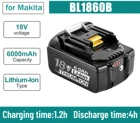 100% оригинал для Makita 18 в 6000 мАч перезаряжаемый аккумулятор для электроинструментов со светодиодом Li-Ion Замена LXT BL1860B BL1860 BL1850