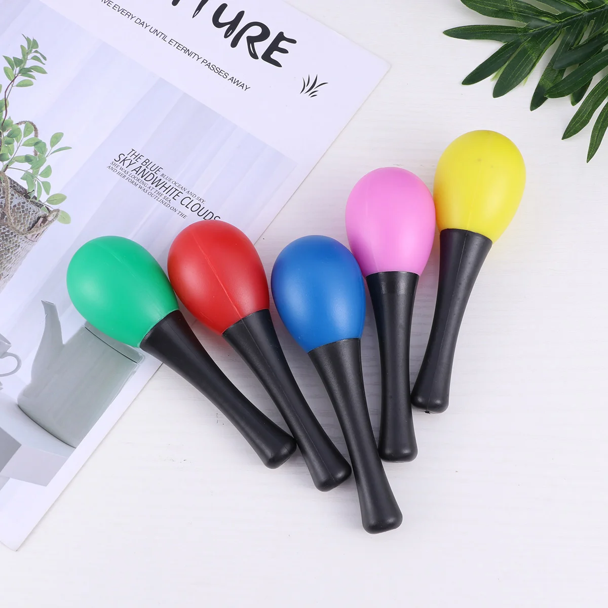 

10 Pairs of Funny Plastic Percussion Musical Egg Maracas Egg Shakers Child Kids Toys (Random Color)