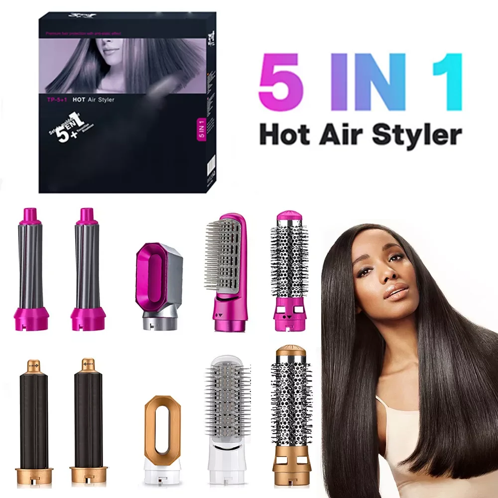 

Hair Dryer 5 in 1 Brush Styler Air Wrap Professional Electric Hot Air Brush Styling Tool Barber Household Hair Curler Brush Kit