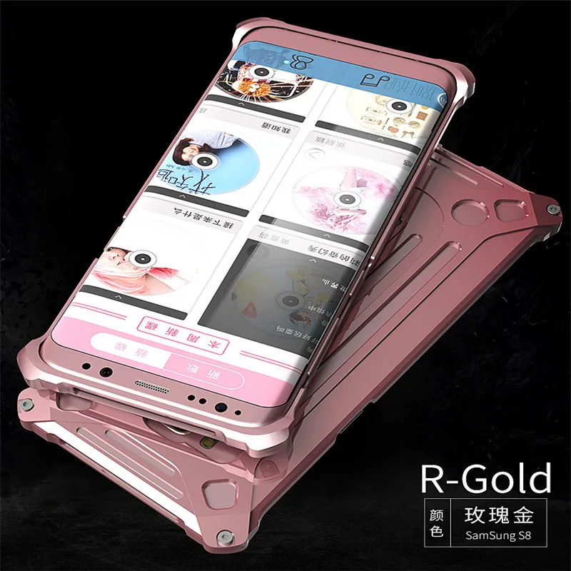 2018 Direct Selling Rushed For Samsung S8 Luxury Glitter Hard Slim Metal Frame Armor Protective Back Phone For Plus Cover Funda