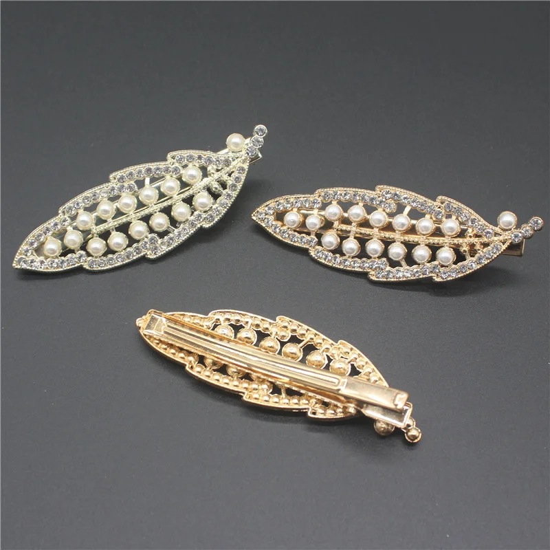 Заколка для волос из цинкового сплава с жемчугом и стразами 2 шт./лот |