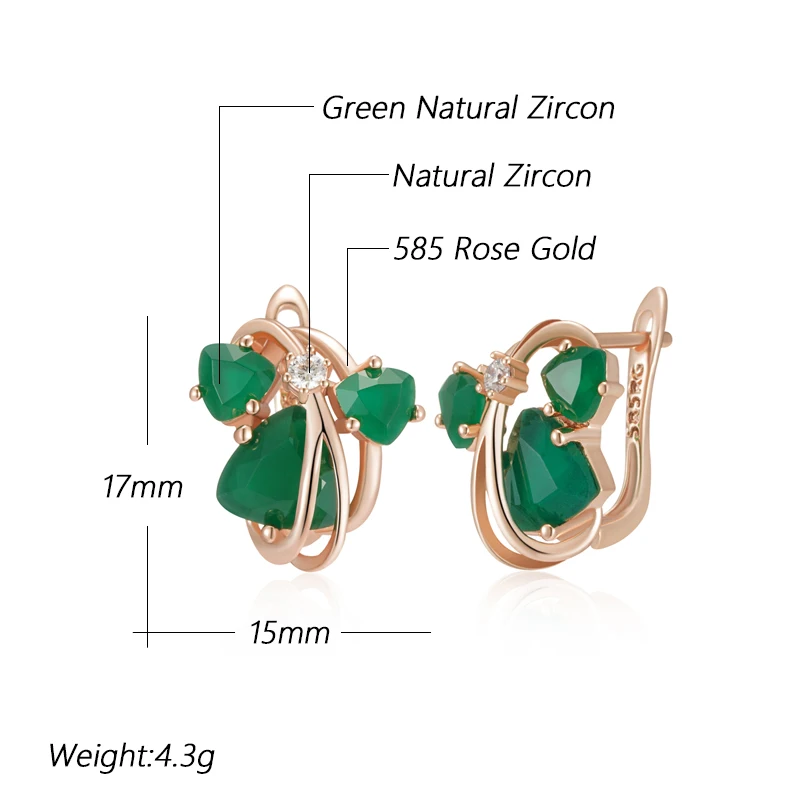 Необычные сверкающие зеленые серьги-капли Kinel с натуральным цирконом для женщин