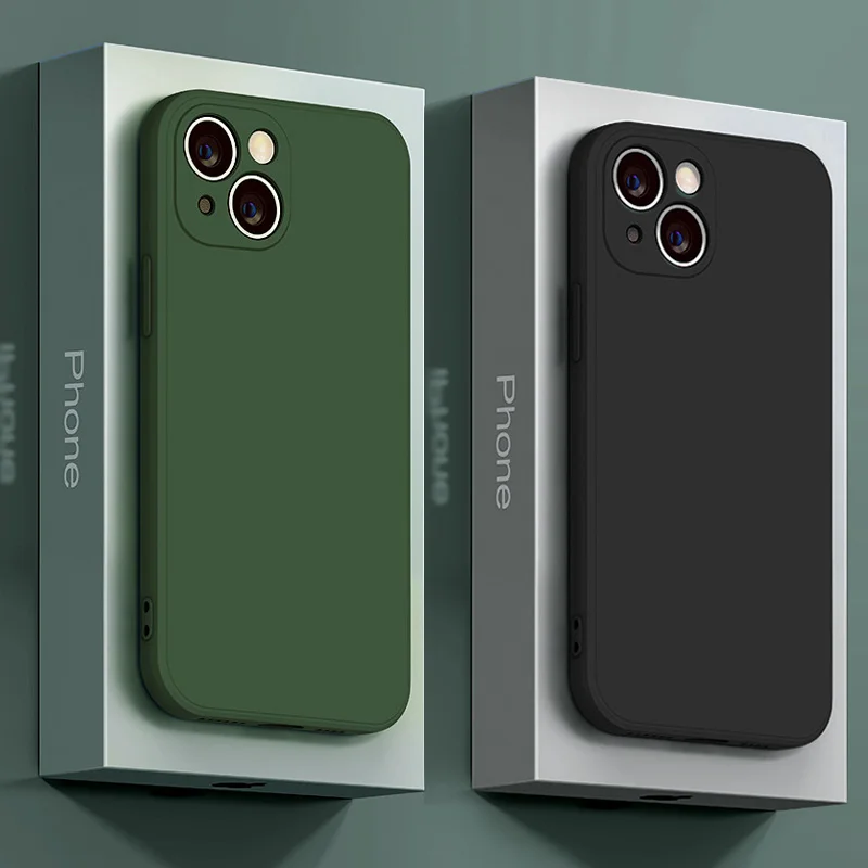 

Original Square Liquid Silicone Case for IPhone 13 12 11 Pro Max Mini X XS XR 7 8 Plus SE 2 3 Luxury Shockproof Protection Cover