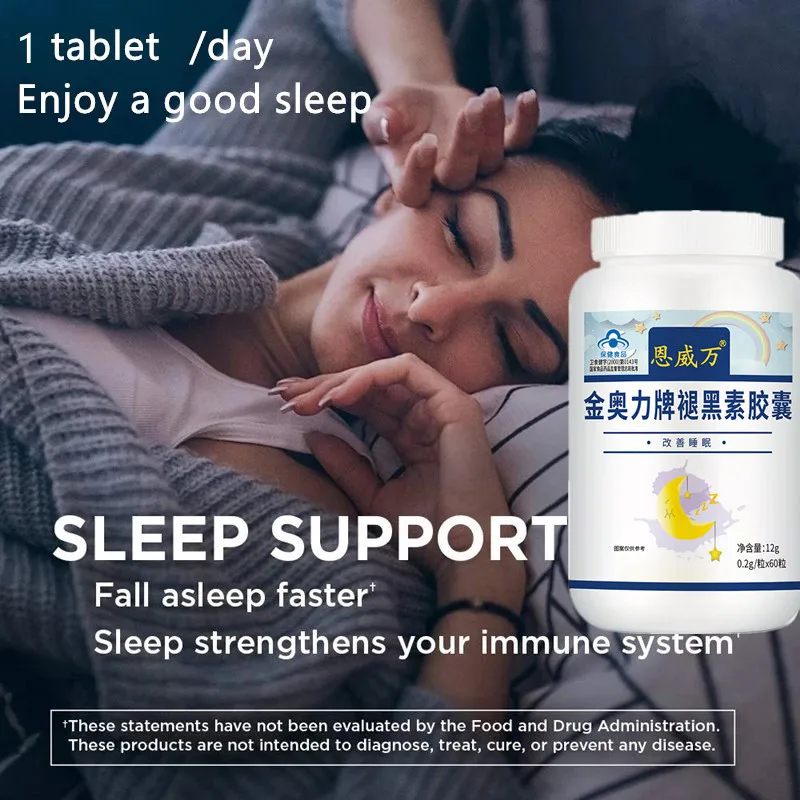

60 Pills Melatonin Help Improve Sleep Night Time Aid Fast Dissolve Dietary Supplements Weight Loss Product