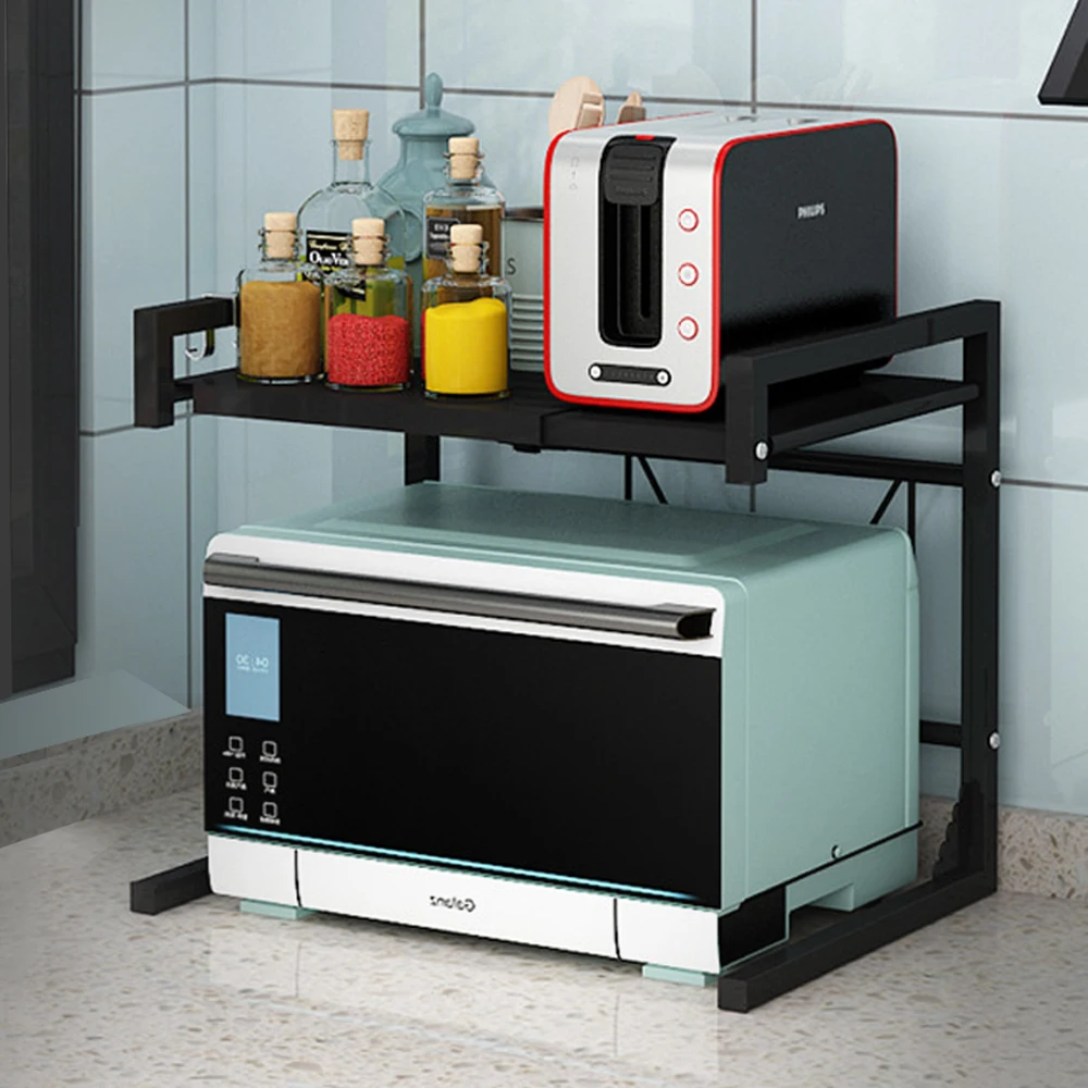 Microwave Oven Rack Kitchen Shelf kitchen Accessories Spice Organizer Storage Cabinet Dish Shelving Telescopic