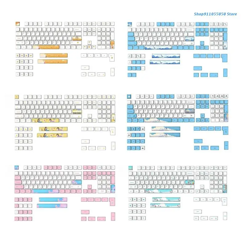 

Колпачки для ключей C5AB 130 клавиш PBT XDA, набор персонализированных колпачков для электронных игр