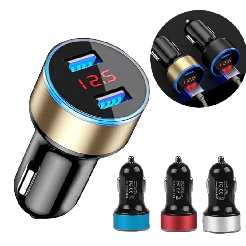 

3.1A 2 USB LED Digital Fast Car Phone Charger Car Adapter Socket