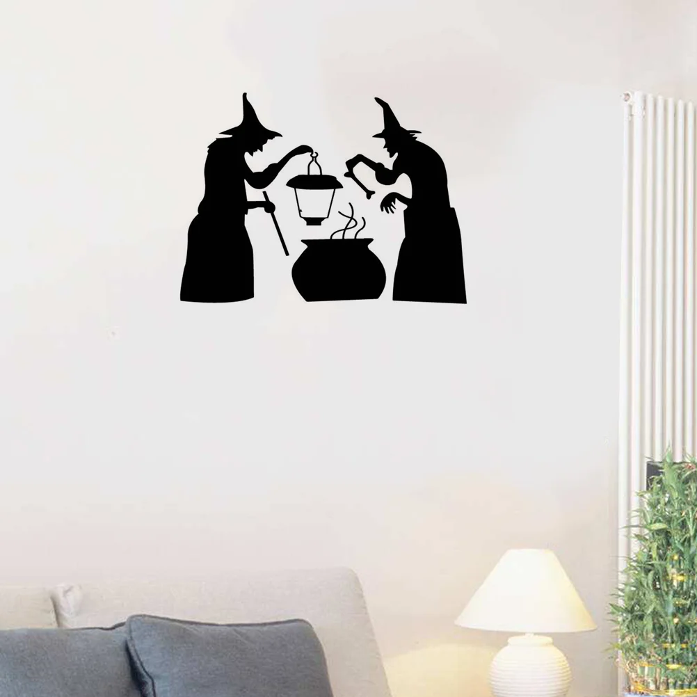 

Wall Witch Decor Sticker Decals Decal Clings Bat Cauldrons Party Pot Scary Supplies Wallpaper Decorations Decoration Window