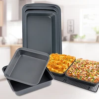 nonstick fluted cake pan rectangle large muffin bakeware baking tools home kitchen baking dish set air fryer accessories