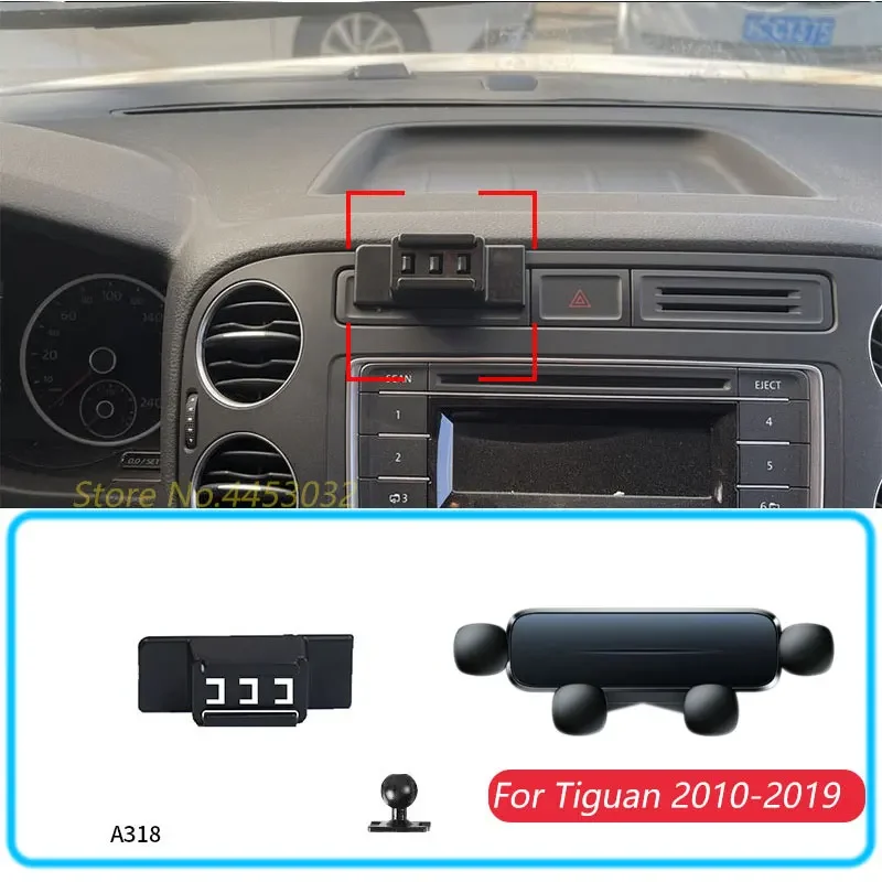 

Для Volkswagen Tiguan 2010-2019 автомобильный держатель телефона с основанием 1, горизонтальный гравитационный GPS-кронштейн для мобильного телефона, аксессуары для крепления на подставке