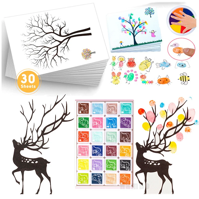 

Kids Finger Painting Coloring Graffiti Painting Washable Early Education Toy Paint Printing Pad Kindergarten Gift Drawing Toys