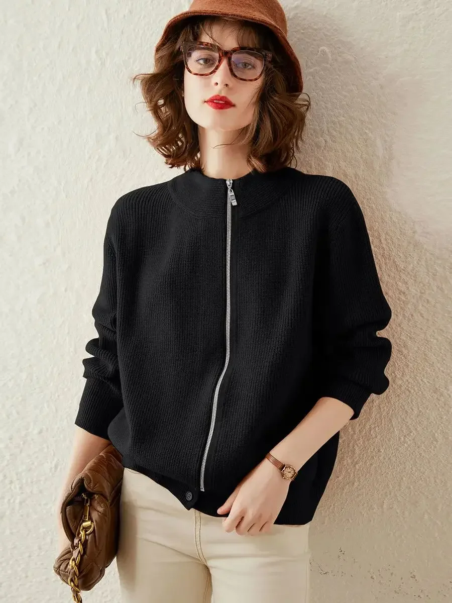 Женский вязаный кардиган LOUIS YAO осень 2023 Свободный Повседневный женский свитер на