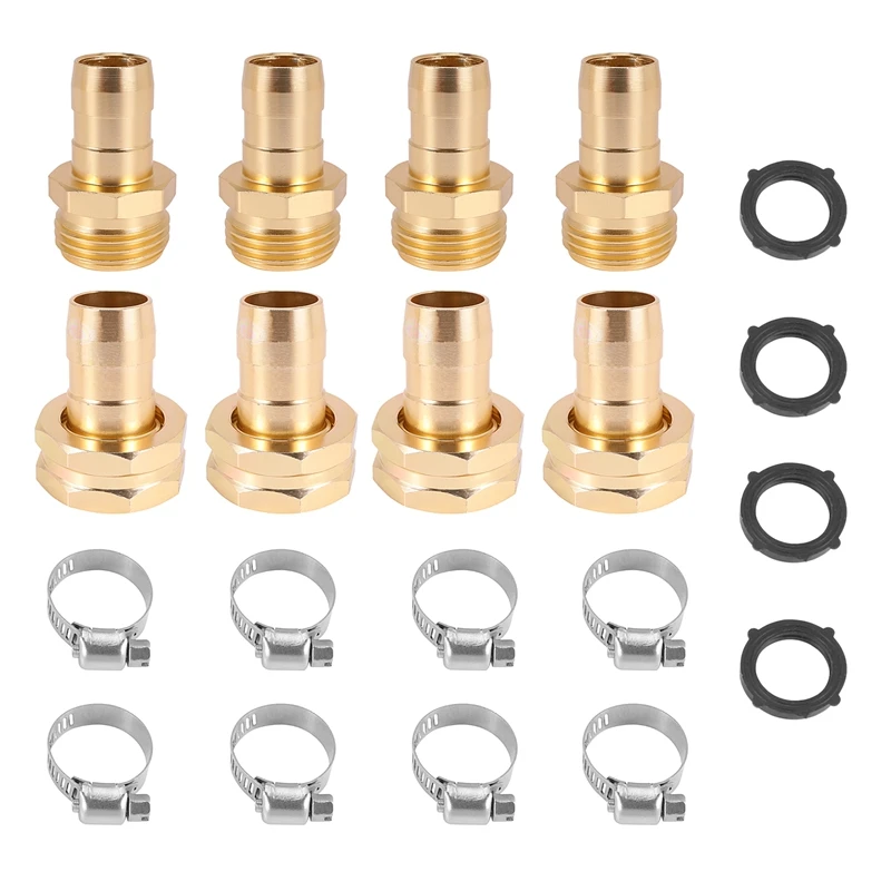 

4 PCS 3/4 Inch Garden Hose Mender End Repair Kit Garden Hose Repair Connector Male And Female Garden Hose Fittings