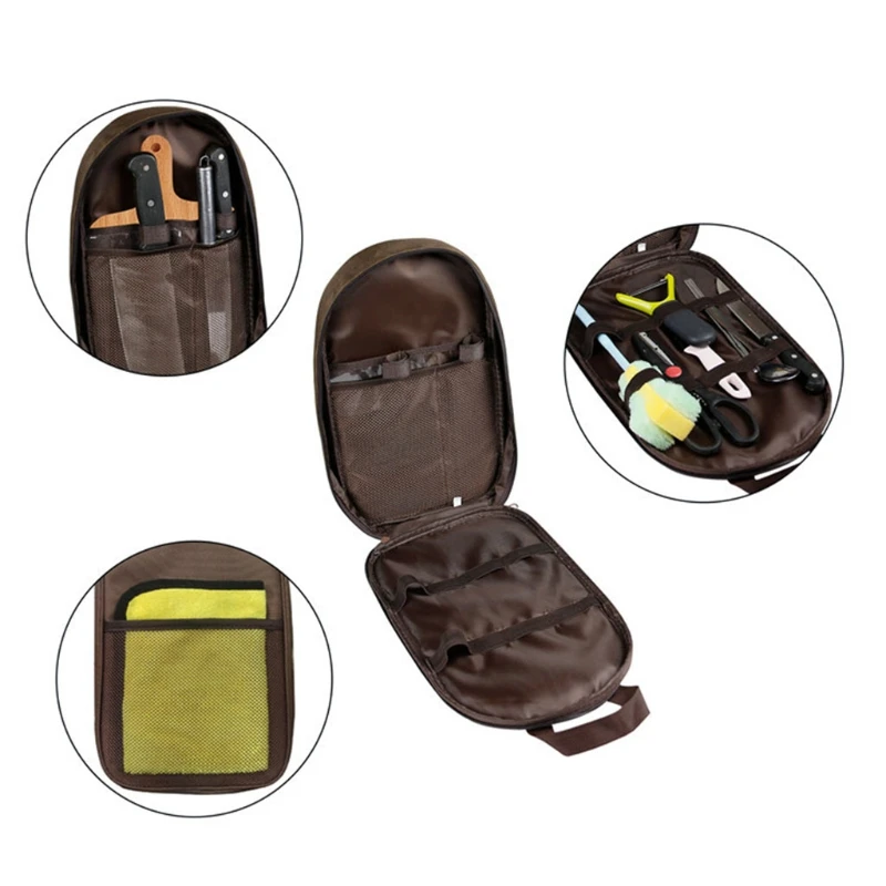 

Cookware Carry Case Camping Hiking Tableware Storage Bag Outdoor Portable Barbecue Utensils Organizer 24BD