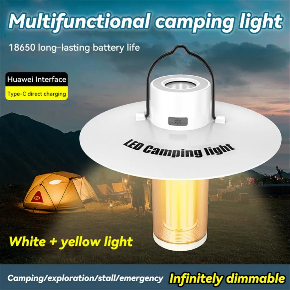 

Led Camping Light Battery Portable Flashlight Retro Camping Equipment Outdoor Lamp Usb Rechargeable Waterproof Tent Light Mini