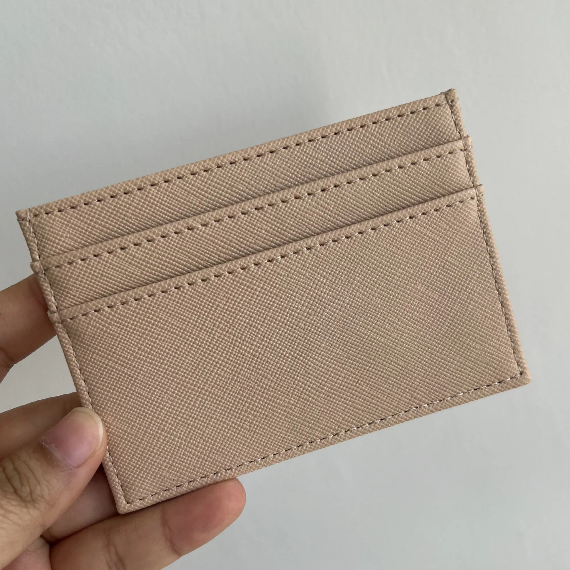 Free Custom Initial Letters Dropshipping Slim RFID Blocking Wallet Saffiano PU Leather Credit Card Holder ID Card Case Gift