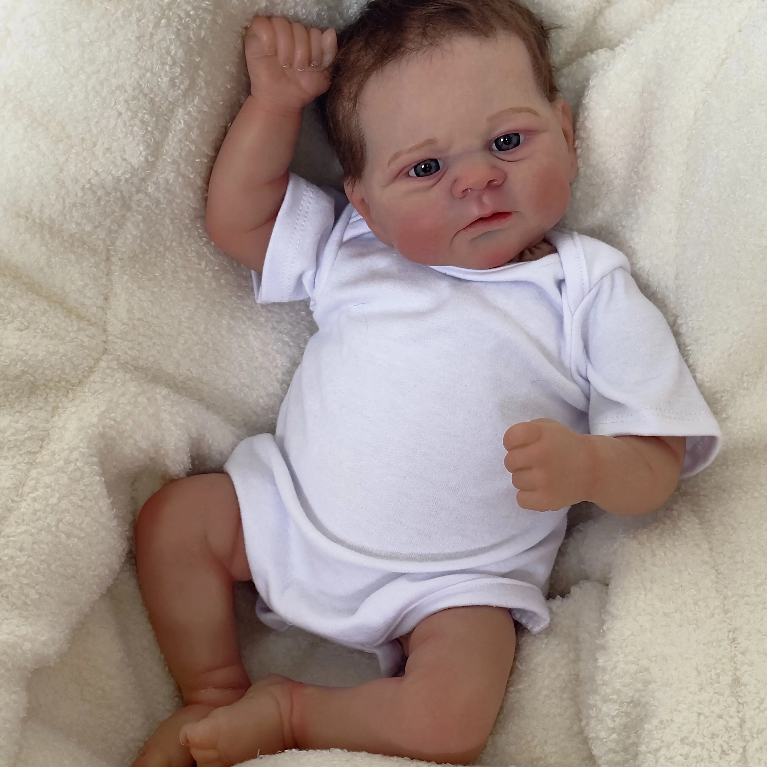 

18-дюймовая кукла-Новорожденный Элайджа с 3D рисунком, готовая кукла-Новорожденный Младенец, кукла-Новорожденный с видимыми венами, детская Подарочная игрушка