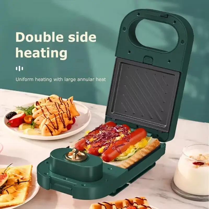 

Kitchen Electric Sandwich Maker Timed Breakfast Machine Waffle Maker Toaster Cooking Kitchen Appliance