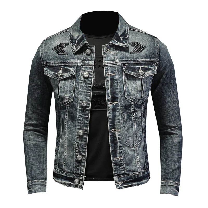 

Vintage Motorcycle Denim Jacket Men Spring Autumn Military Mens Cowboy Jackets Washed Jeans Coats Size M-4XL Jaqueta Masculina